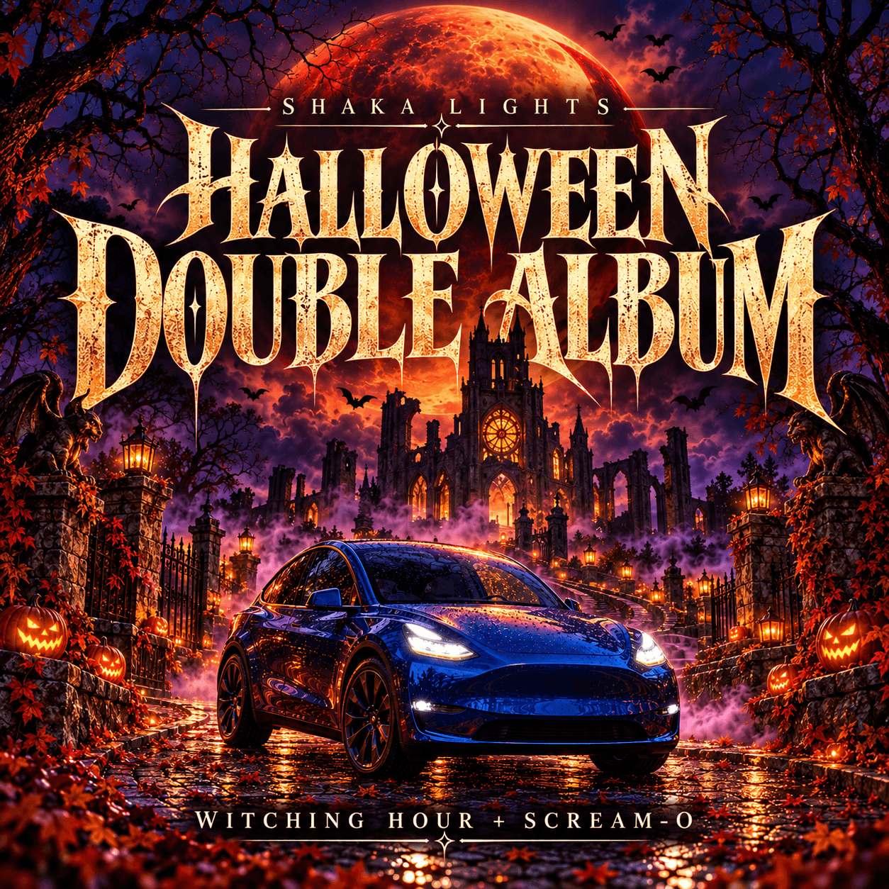 Halloween Double Album illustrated cover combining the Witching Hour and Scream-O Halloween worlds.